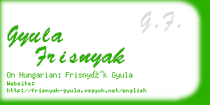 gyula frisnyak business card